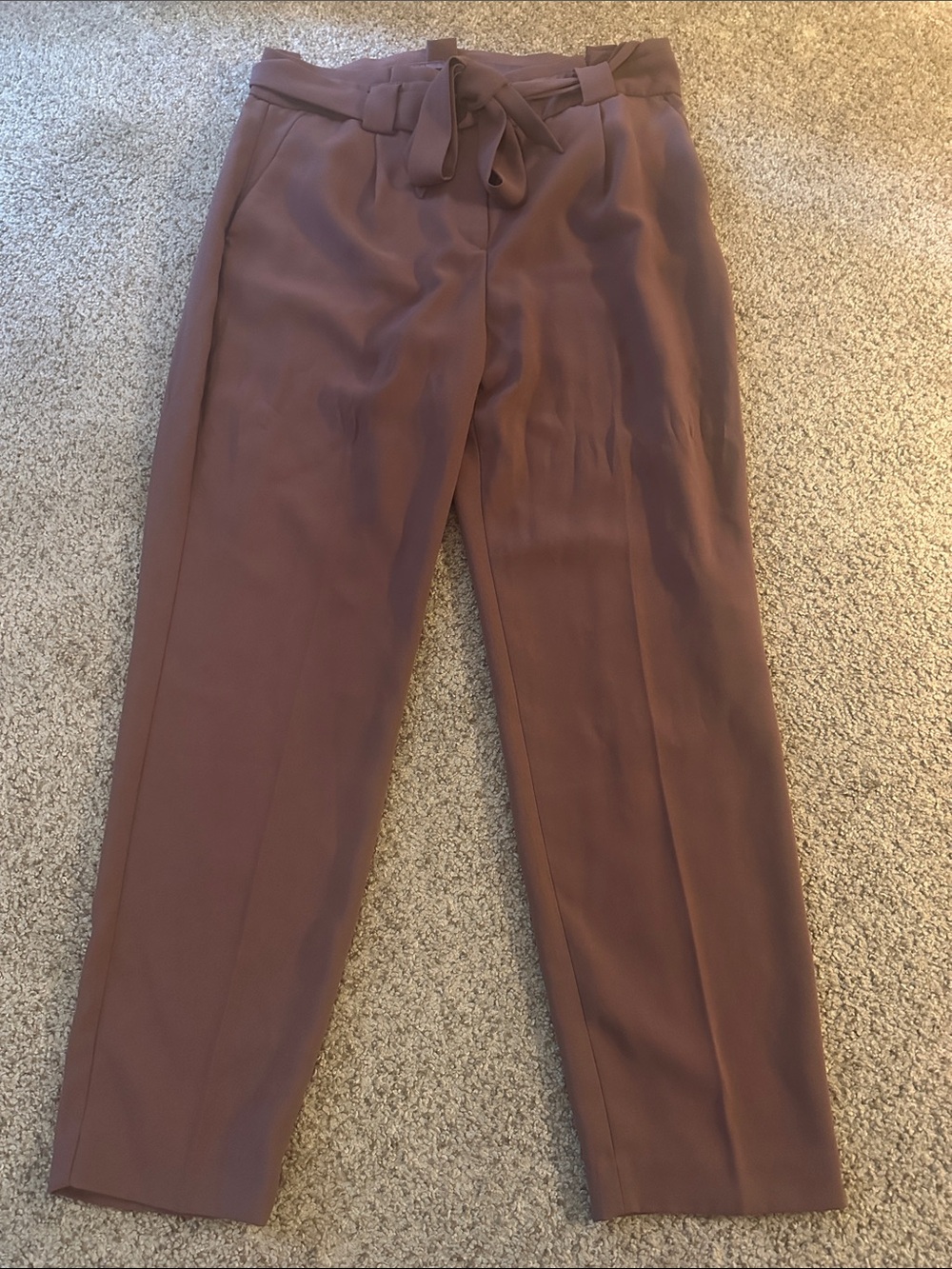 Express Paperbag Waist Trousers - Dusty Brown